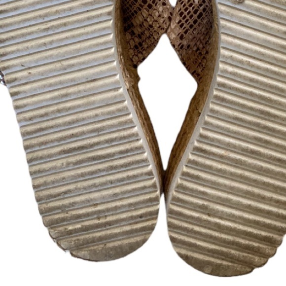 Miaoy Santorini  Sandals Flatform Croc Embossed Leather Slides Jute Edge - Picture 7 of 8